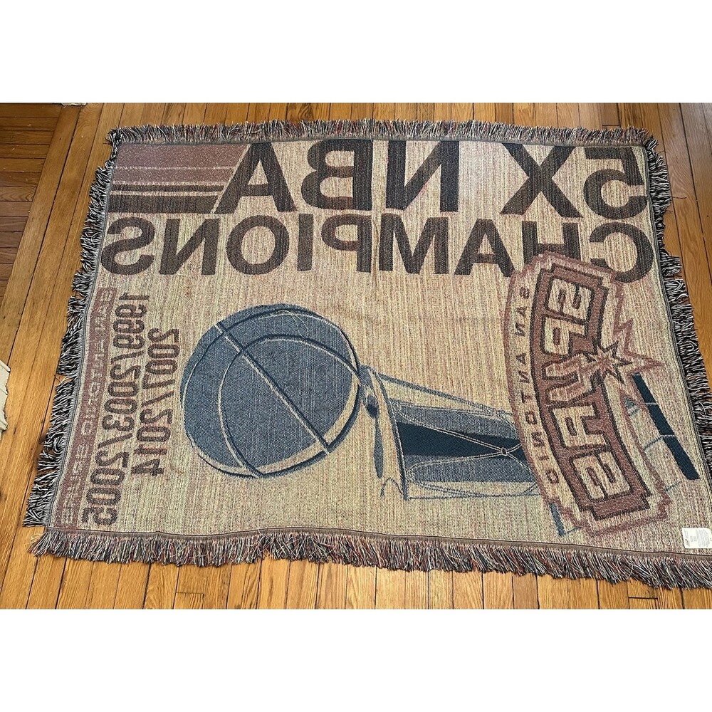 5X NBA Champion San Antonio Spurs Commemorative Tapestry Throw Blanket - Picture 11 of 14